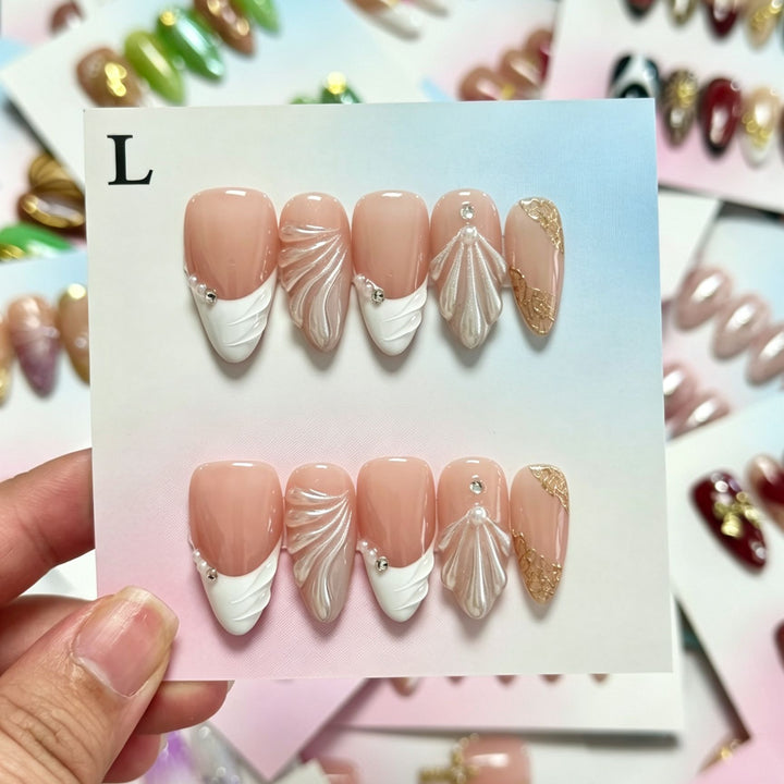 Handmade Floral Design Press-On Nails Set