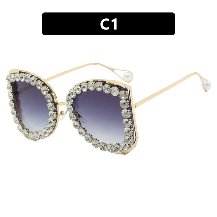 Women's extravagant cat-eye sunglasses with sparkling rhinestone frame Stornfield