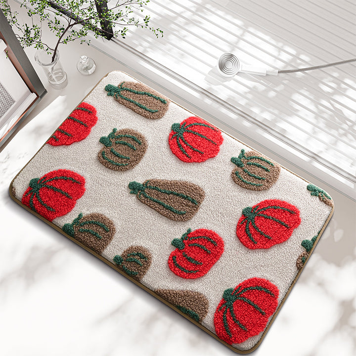 Decorative Pumpkin-Themed Bath Mat Stornfield