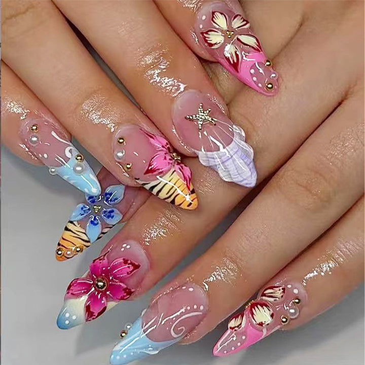 Gourmet Floral Artistic Press-On Nail Tips Stornfield