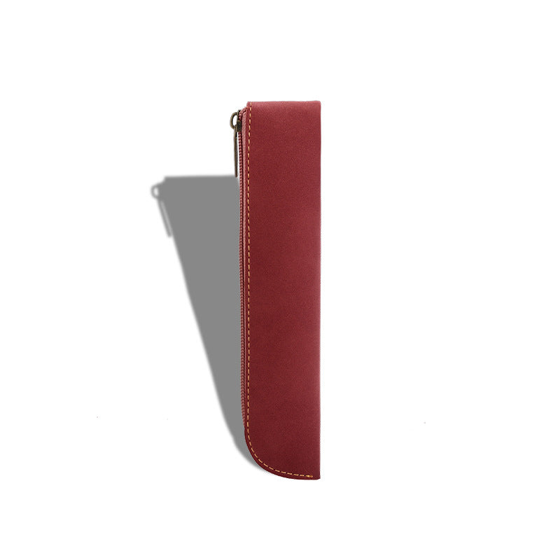 Luxury Leather Zippered Pencil Case