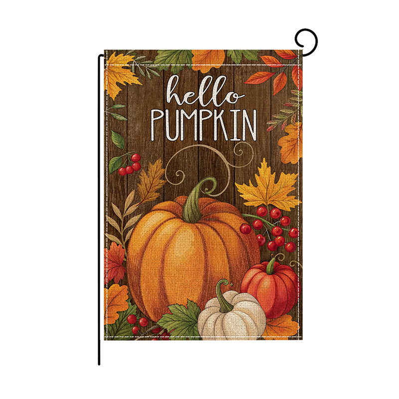 Outdoor Fall Sunflower and Pumpkin Decorative Garden Flag