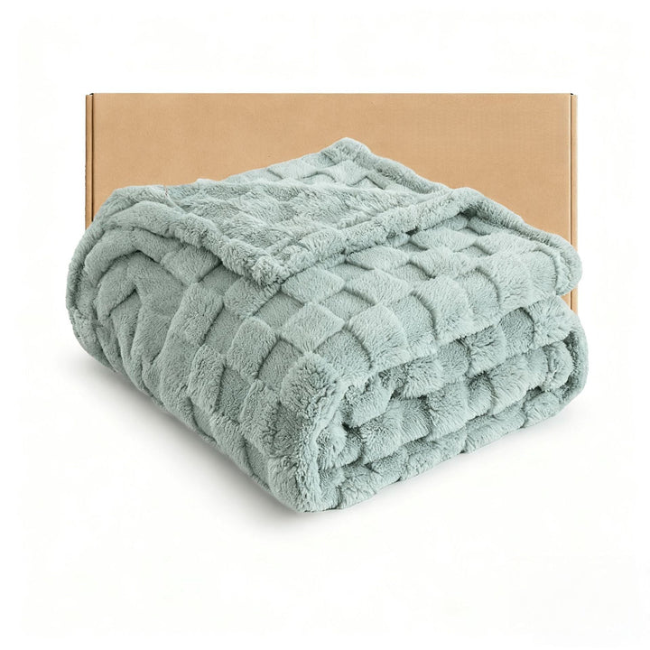 Luxurious Textured Fleece Throw Blanket Stornfield