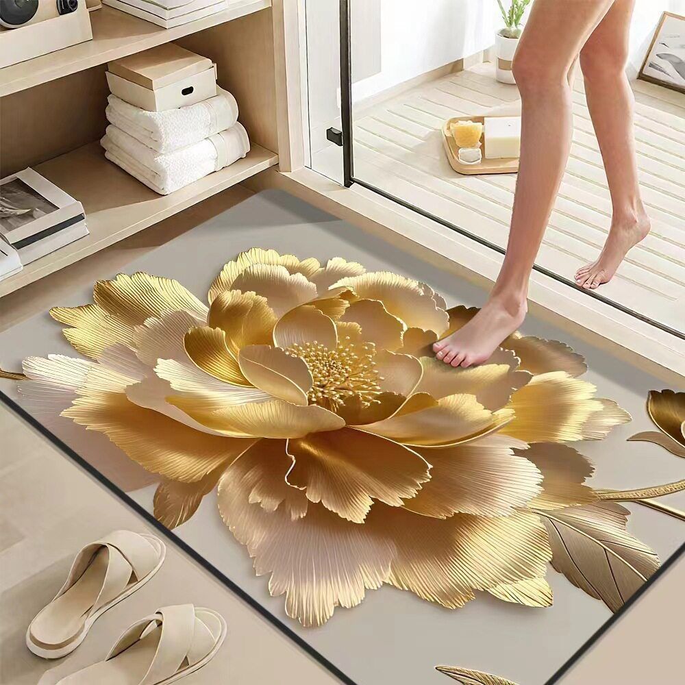 Luxurious Decorative Floral Bath Mat