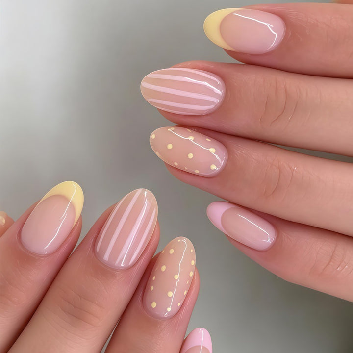 Artificial nails with modern patterns and elegant accents Stornfield