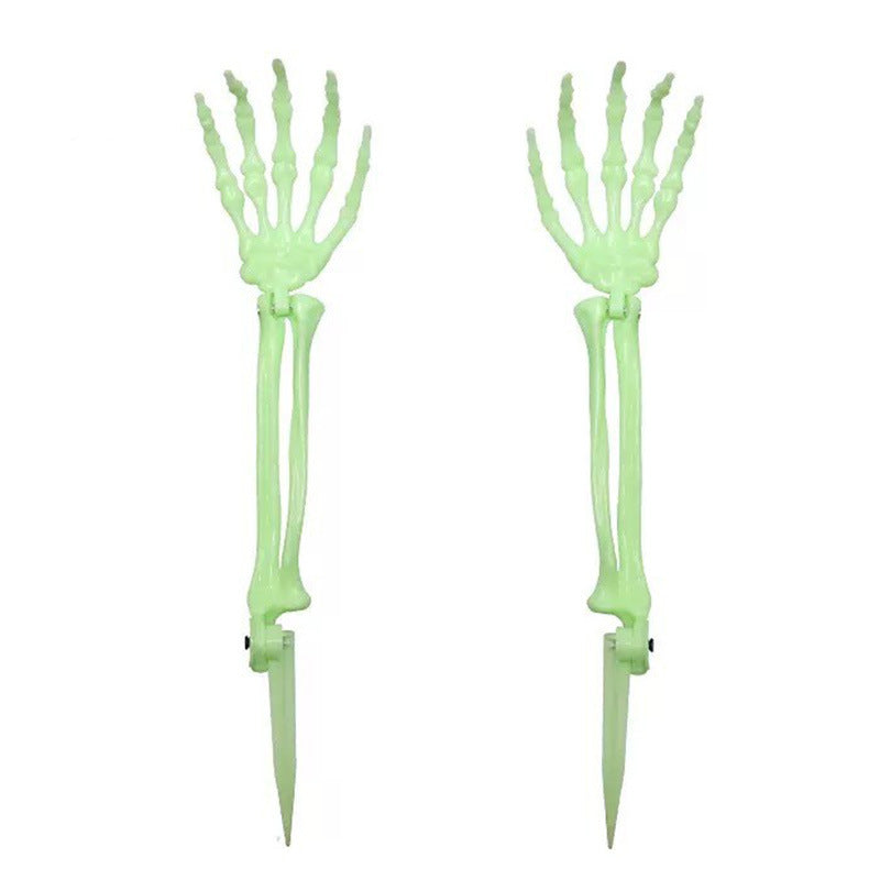 Movable skeleton hand earth spikes for Halloween garden decoration made of weatherproof plastic