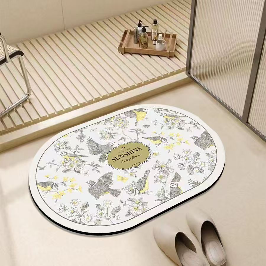 Floral Design Bath Mat