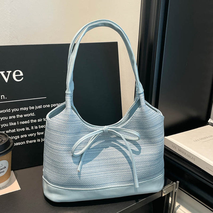 Elegant Bow-Accent Handheld Shoulder Bag