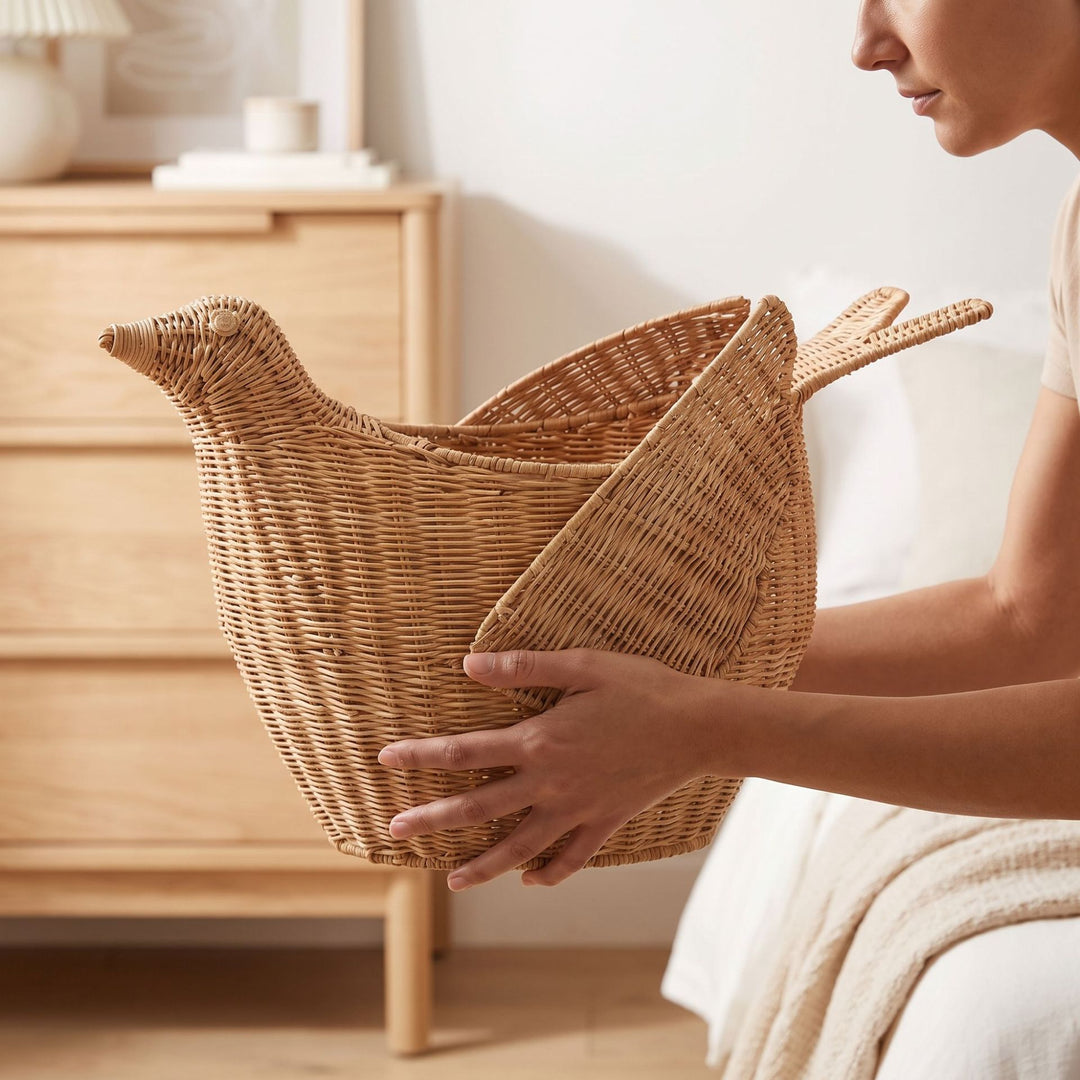 Playful basket in bird design Stornfield