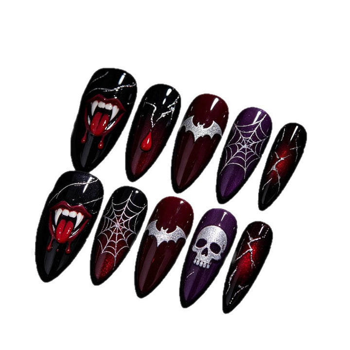 Halloween Fake Nail Set with Creepy Halloween Motifs Stornfield