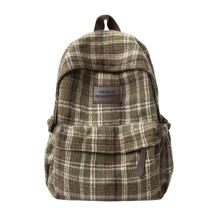 Cozy Plaid Pattern School Backpack Stornfield