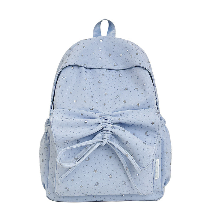 Starry Print Bow-Detail Backpack Stornfield
