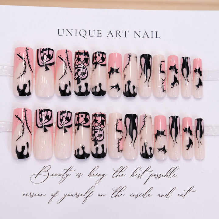 Artistic Halloween-Themed Press-On Nails  1791110864