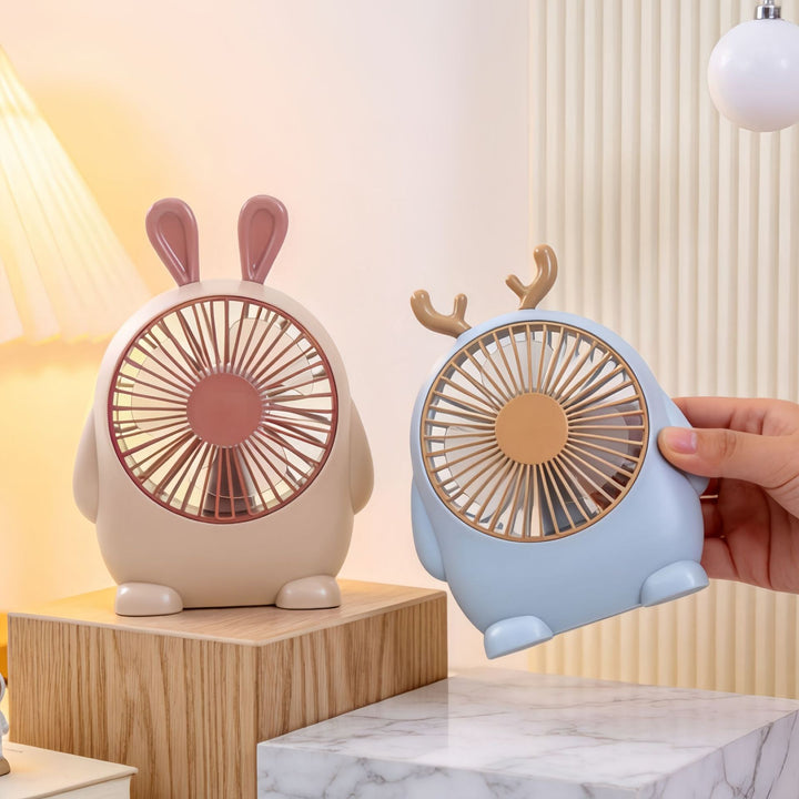 Ladies portable hand fan with playful moose design Stornfield