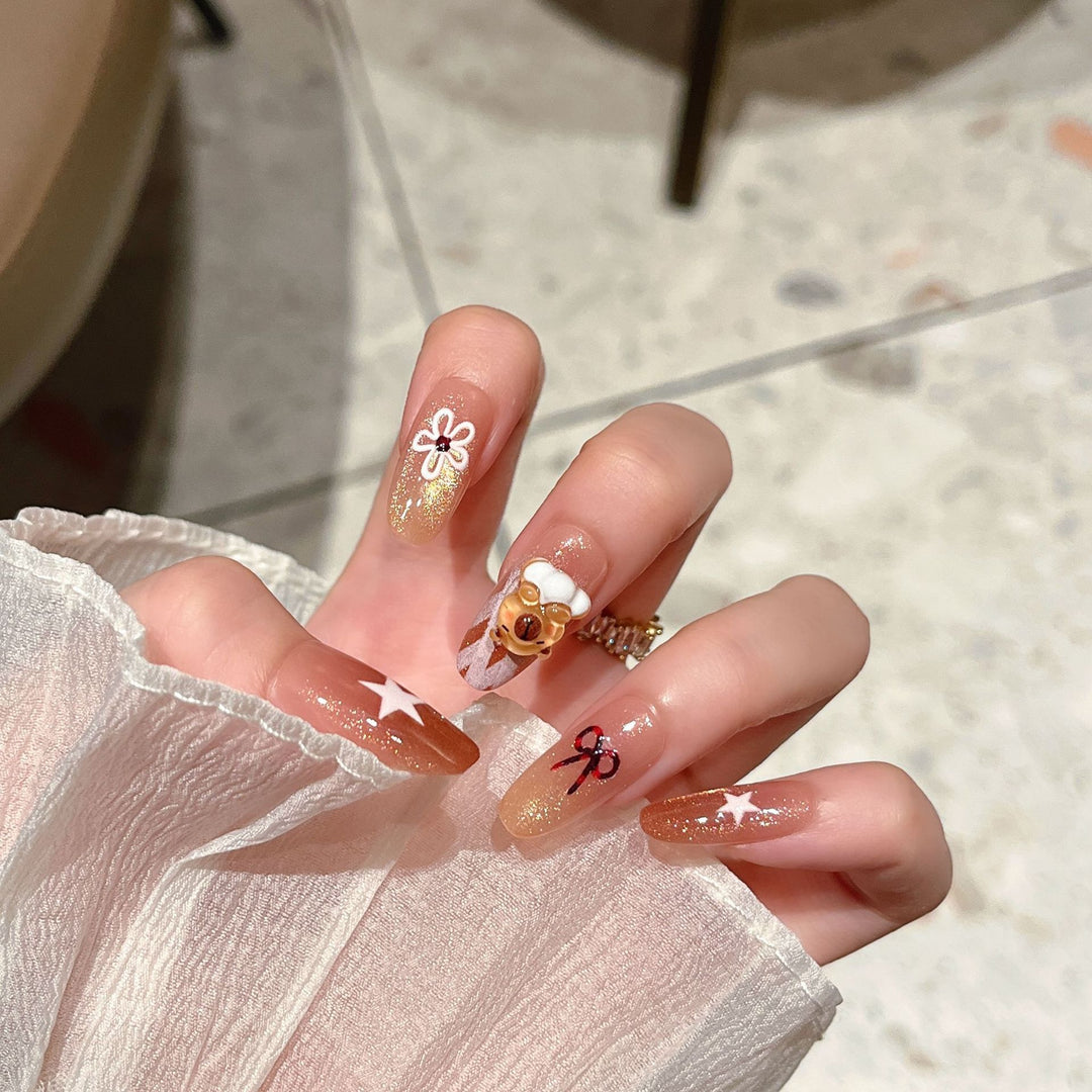 Artistic 3D Character-Themed Press-On Nail Extensions Stornfield