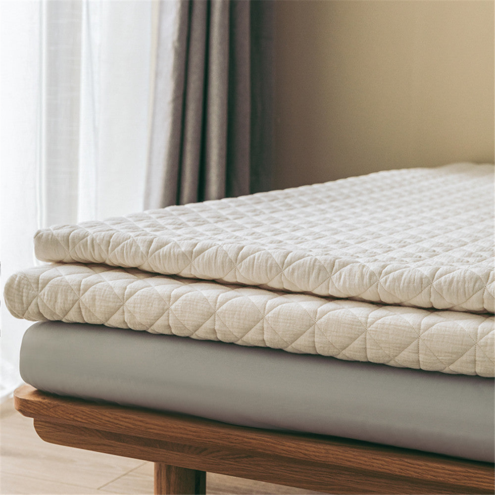 Quilted Hypoallergenic Fitted Mattress Topper Pad with Elastic Skirt
