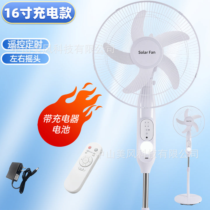 Ladies cordless floor fan with remote control and solar support Stornfield