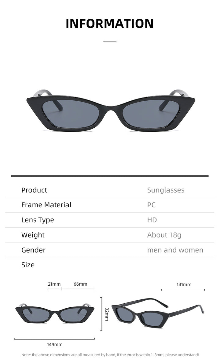 Women's fashionable cat-eye sunglasses with transparent frame Stornfield