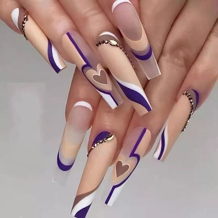 Artificial nails with creative heart design Stornfield