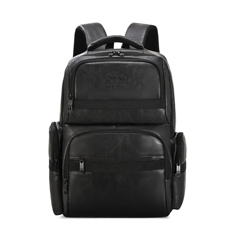 Stylish Multi-Pocket Leather Backpack