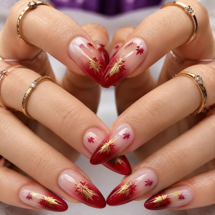 Artificial nails with leaf design Stornfield
