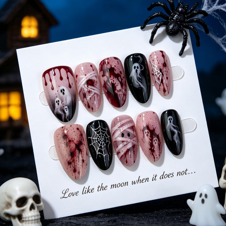 Halloween-Themed Press-On Nail Art Set 1790738400