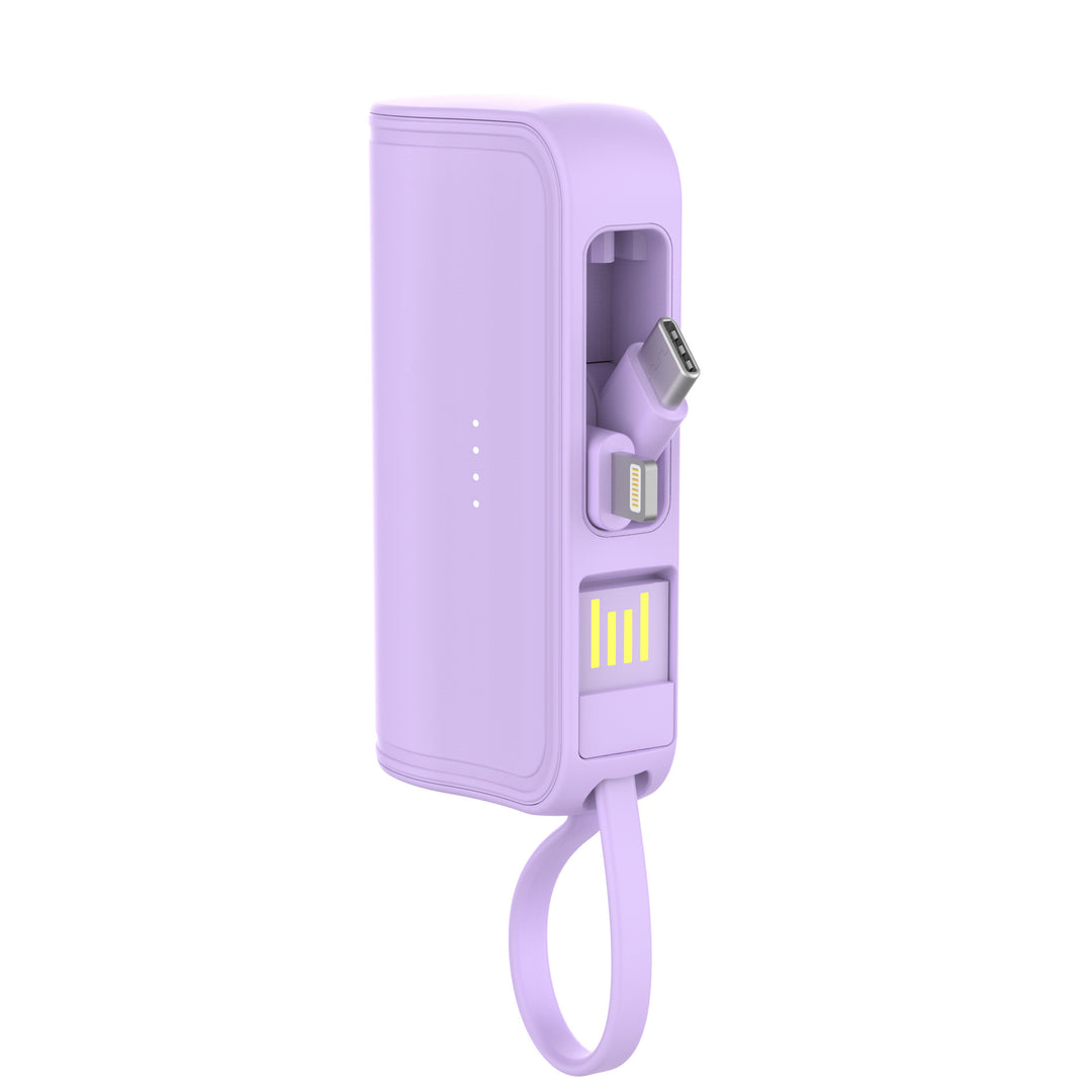 Portable power bank with integrated charging cable and digital capacity display Stornfield