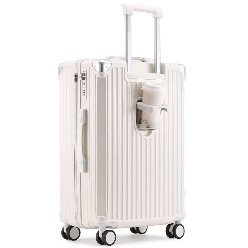 Unisex Travel-Friendly Hard Shell Suitcase with Integrated Beverage Holder Stornfield