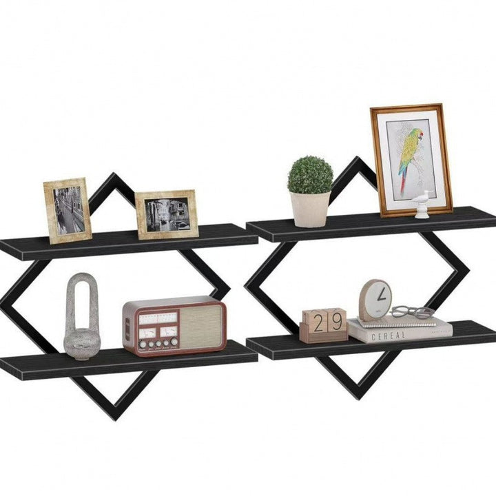 Wall shelf with modern zigzag design Stornfield