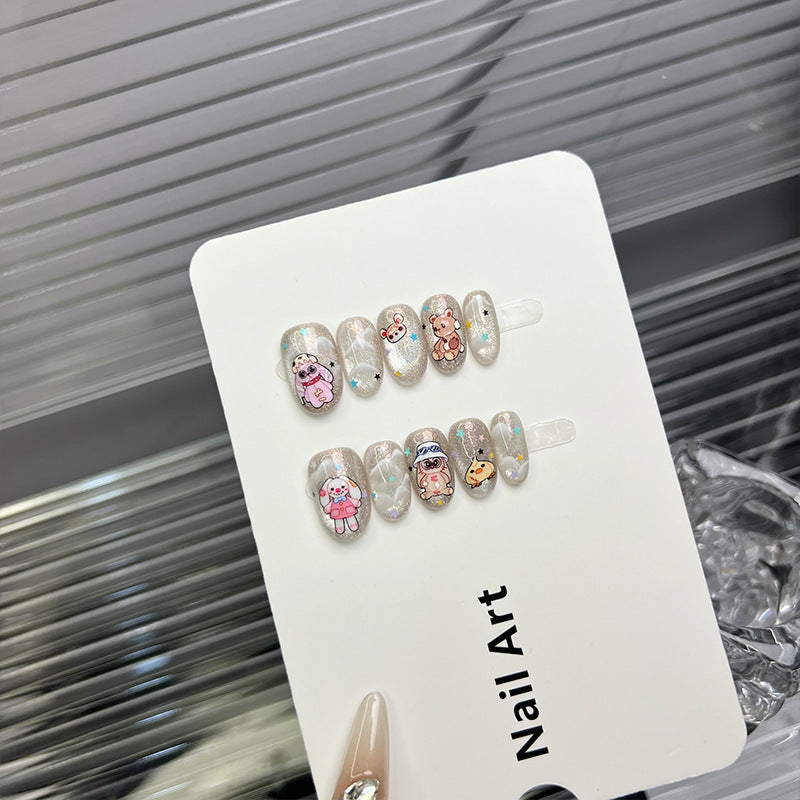 Cute Character-Themed Press-On Nails