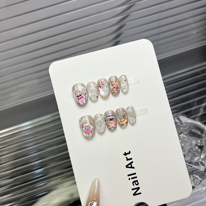 Cute Character-Themed Press-On Nails
