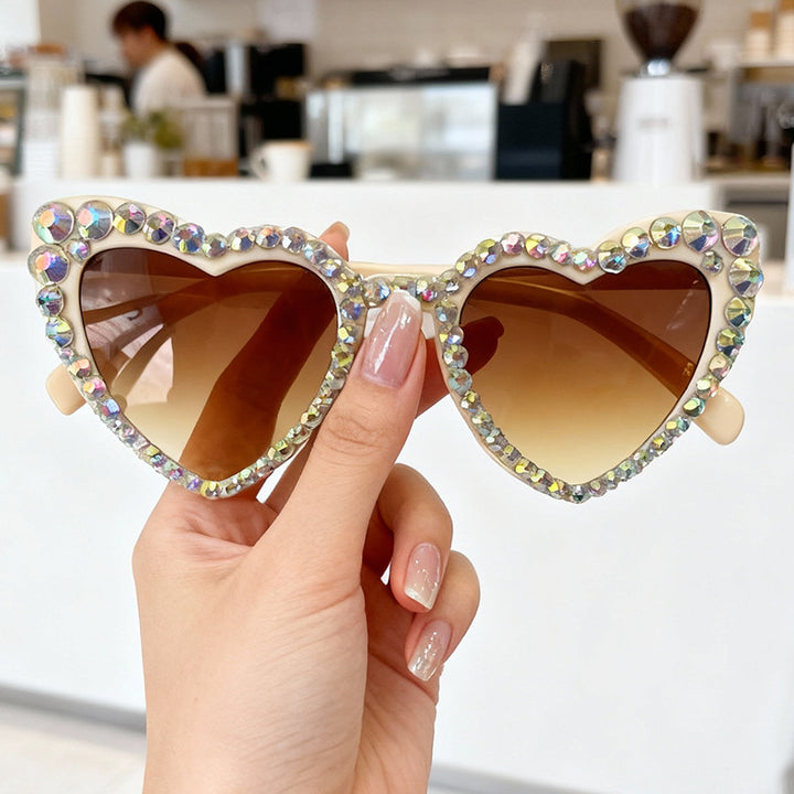 Rhinestone Heart-Shaped Sunglasses Stornfield