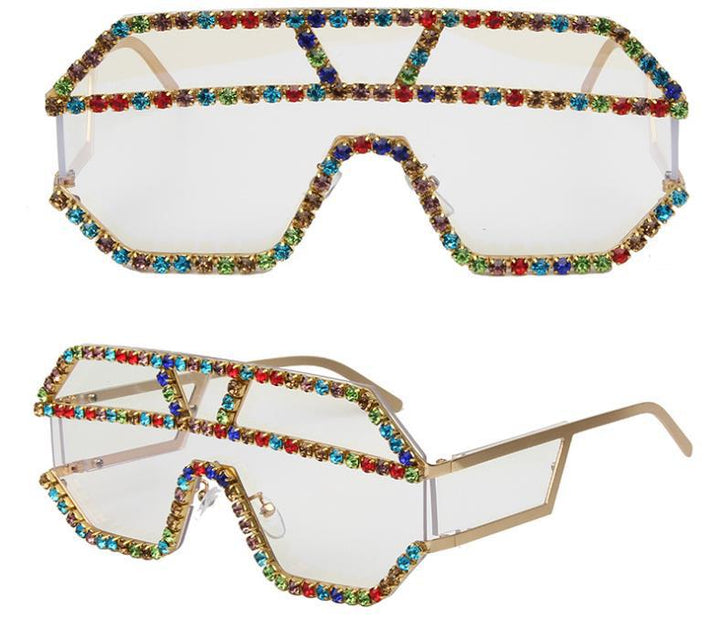 Women's stylish sunglasses with geometric frame and rhinestone embellishment Stornfield