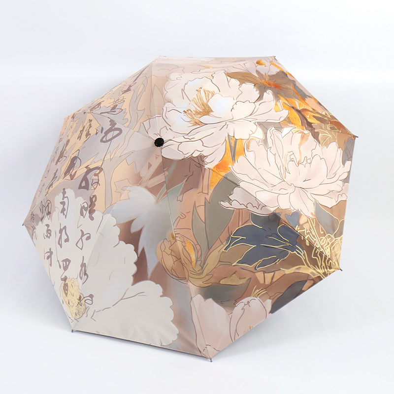 Women's Folding Umbrella with Artistic Bamboo Design Stornfield
