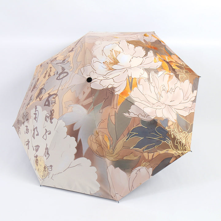 Women's Folding Umbrella with Artistic Bamboo Design Stornfield