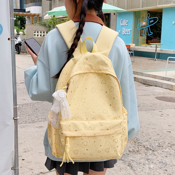 Heart-Patterned School Backpack Stornfield