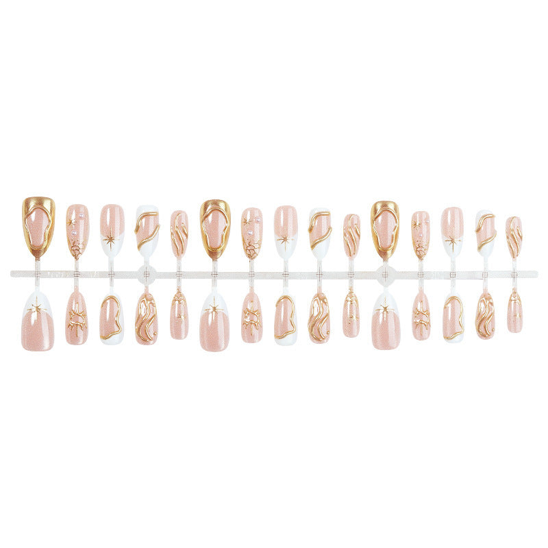 Artificial nail set with luxurious gold accents Stornfield