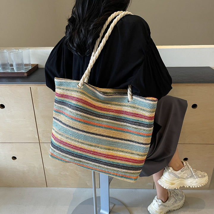 Spacious Striped Beach Tote Stornfield