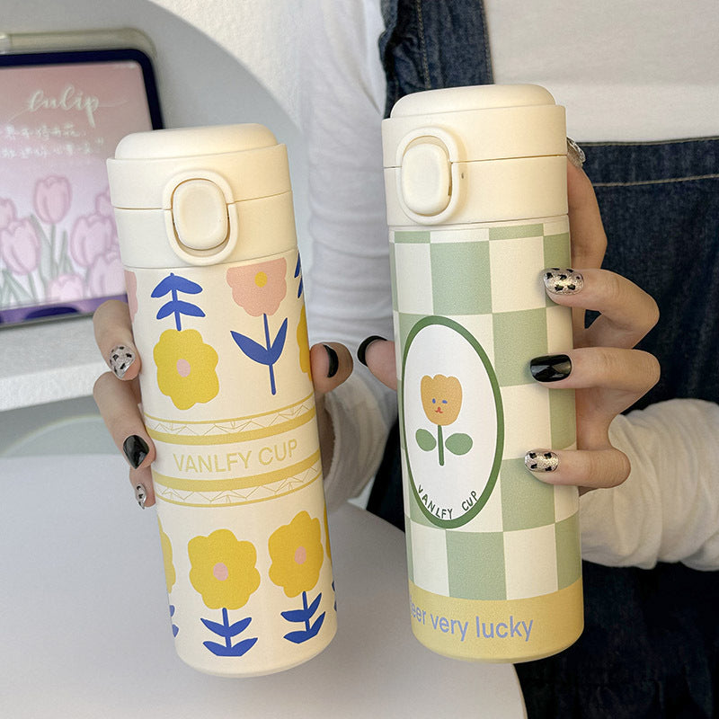 Women Insulated Water Bottle with Elegant Flower Design Stornfield