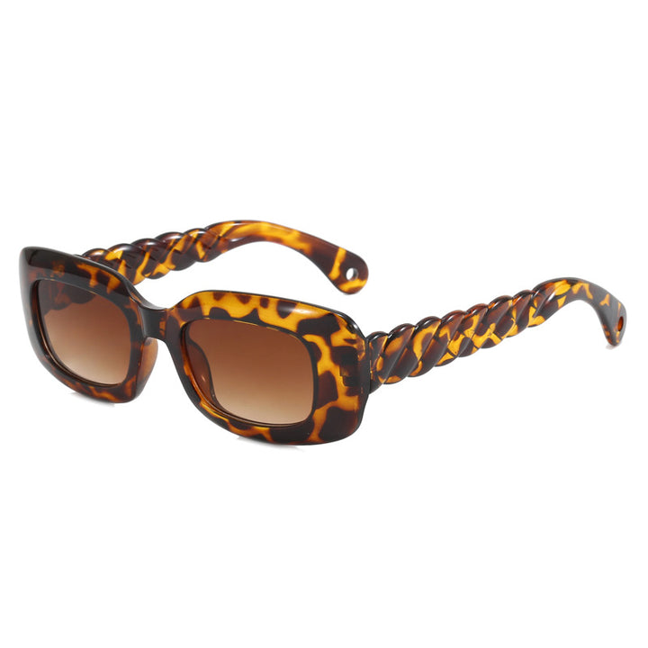 Women's fashionable square sunglasses with unique twisted temple design Stornfield