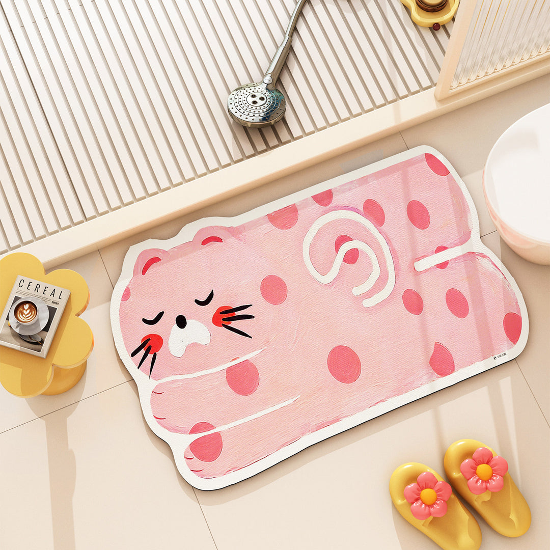 Cute Cat Themed Bath Rug