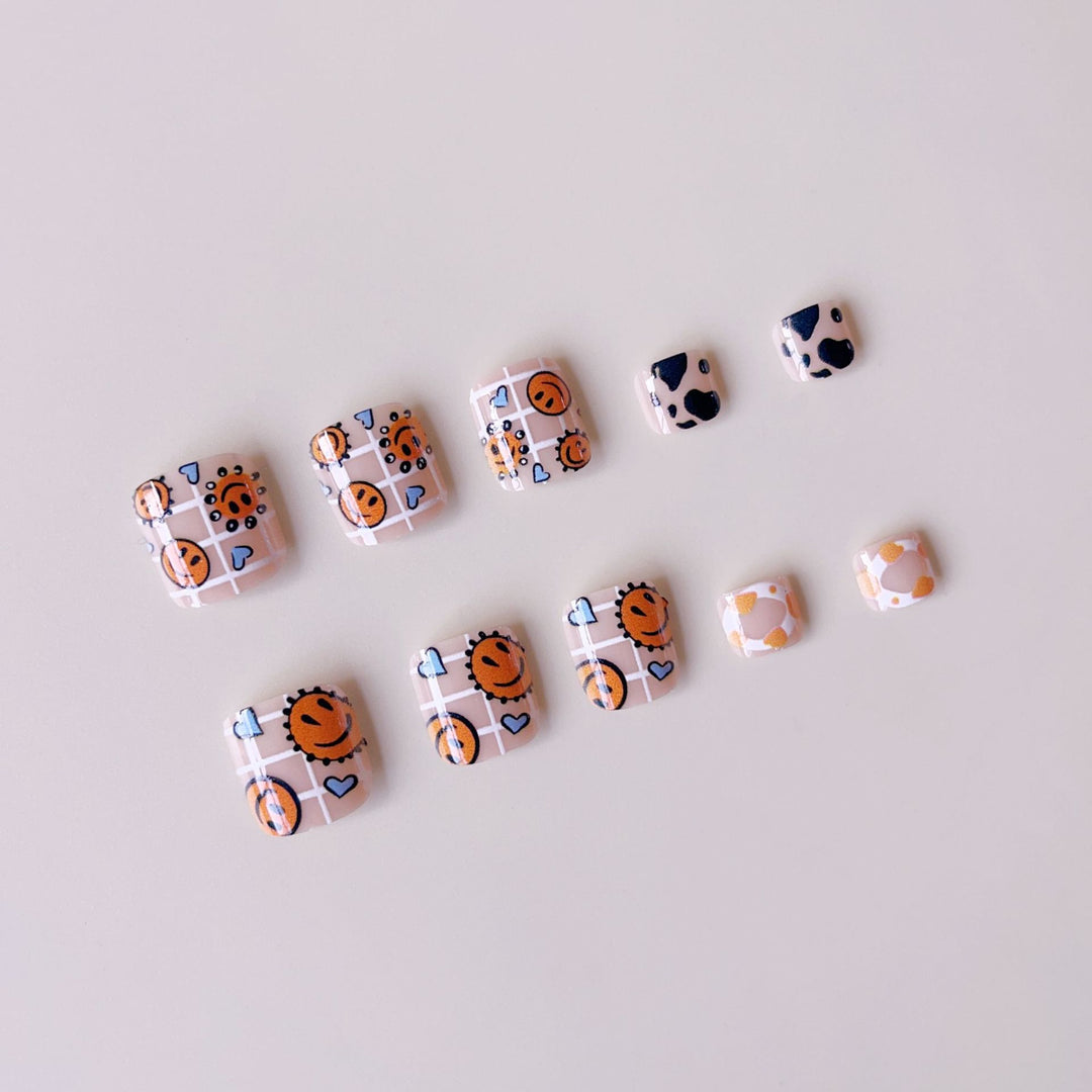 Art Nail Set with Cheerful Illustrations Stornfield