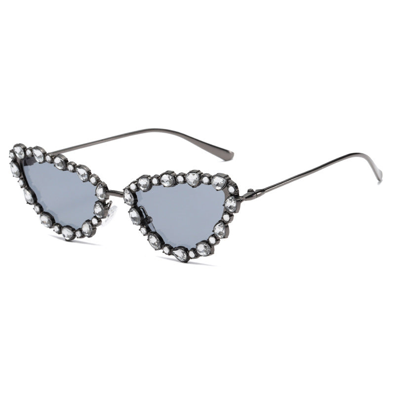 Women's Heart-Shaped Designer Sunglasses with Glamorous Crystal Frame Stornfield
