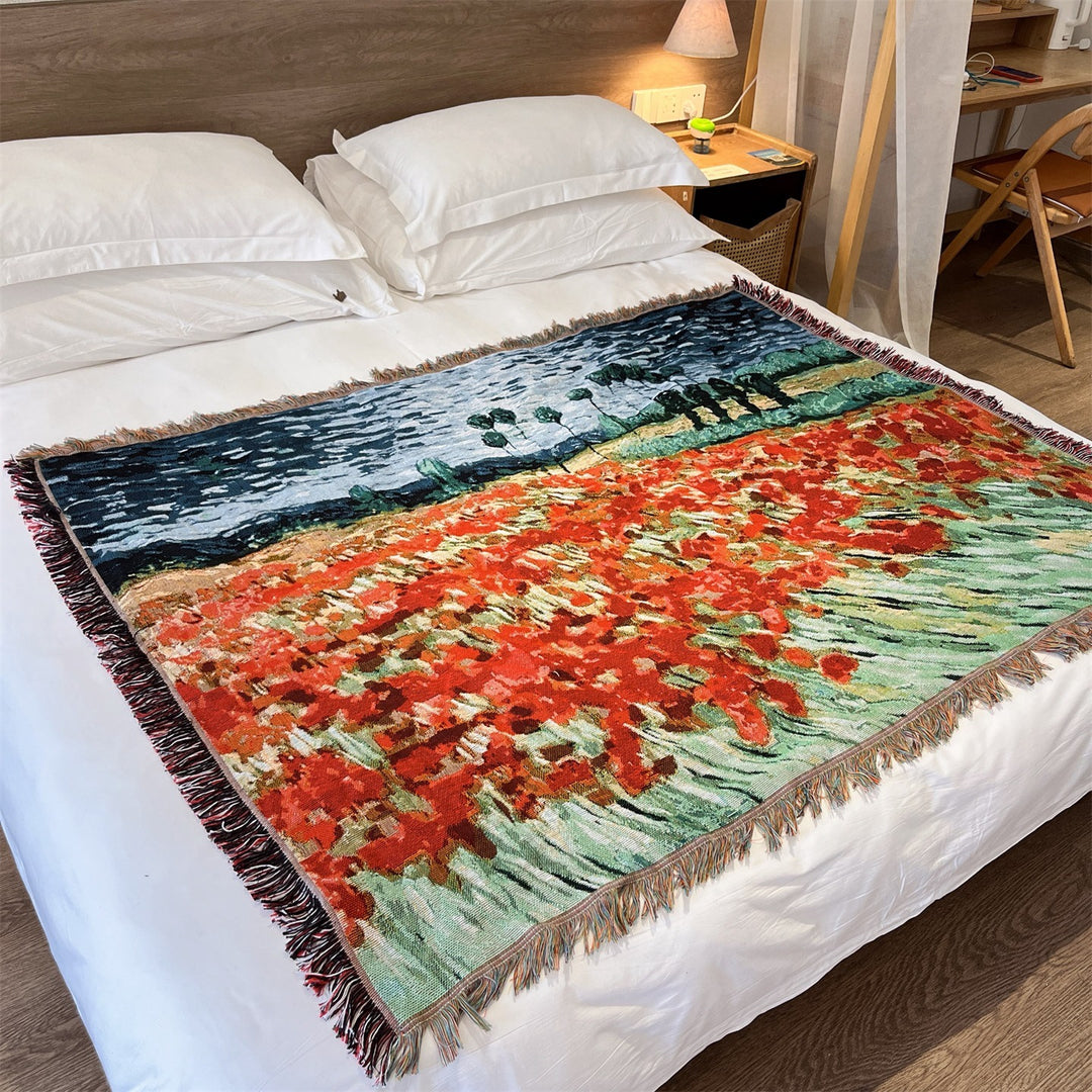 Artistic Nature-Themed Throw Blanket