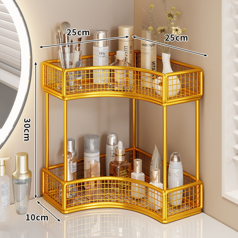 Three Tier Corner Mesh Metal Bathroom Shelf Organizer