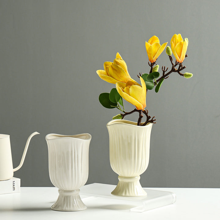 Elegant Textured Ceramic Flower Vase