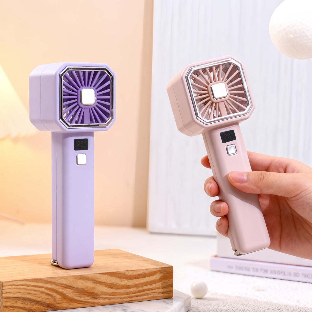 Women Portable Hand Fan with Digital Display Stornfield