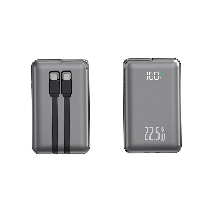 Slim Powerbank with Integrated Charging Cables and Digital Display Stornfield