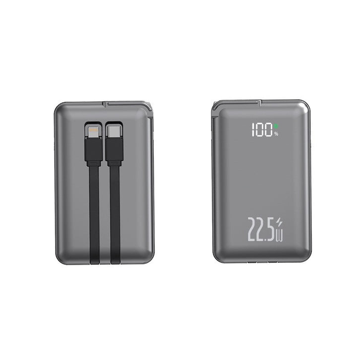 Slim Powerbank with Integrated Charging Cables and Digital Display Stornfield