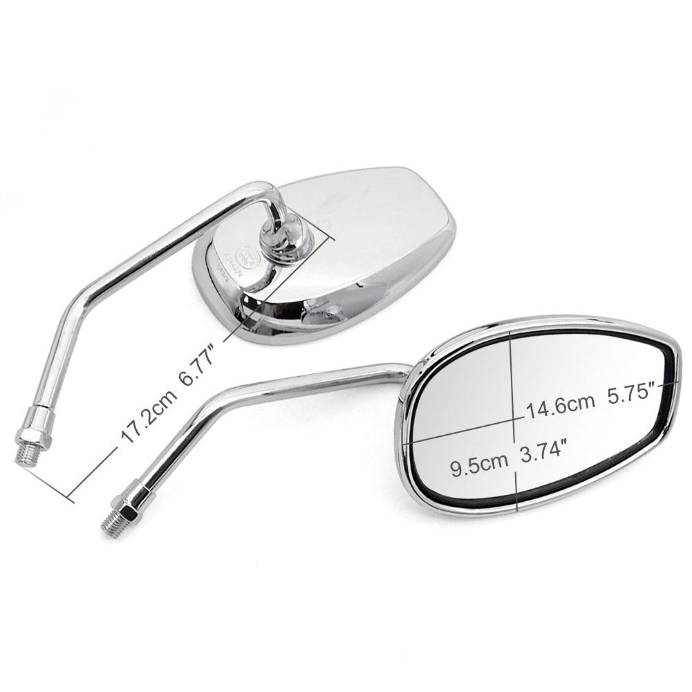 Motorcycle rearview mirror with adjustable arm and high-reflective surface Stornfield
